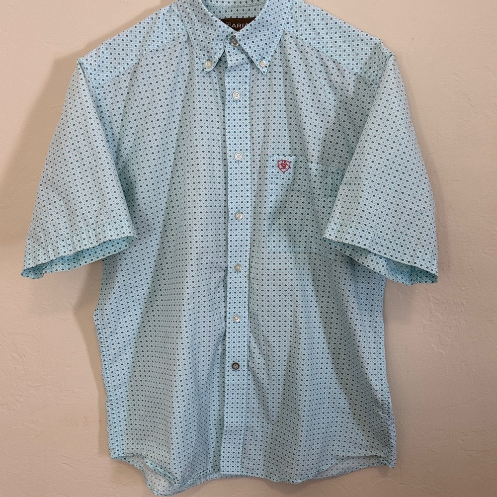 Ariat Men's Aqua Patterned Button Down Shirt
